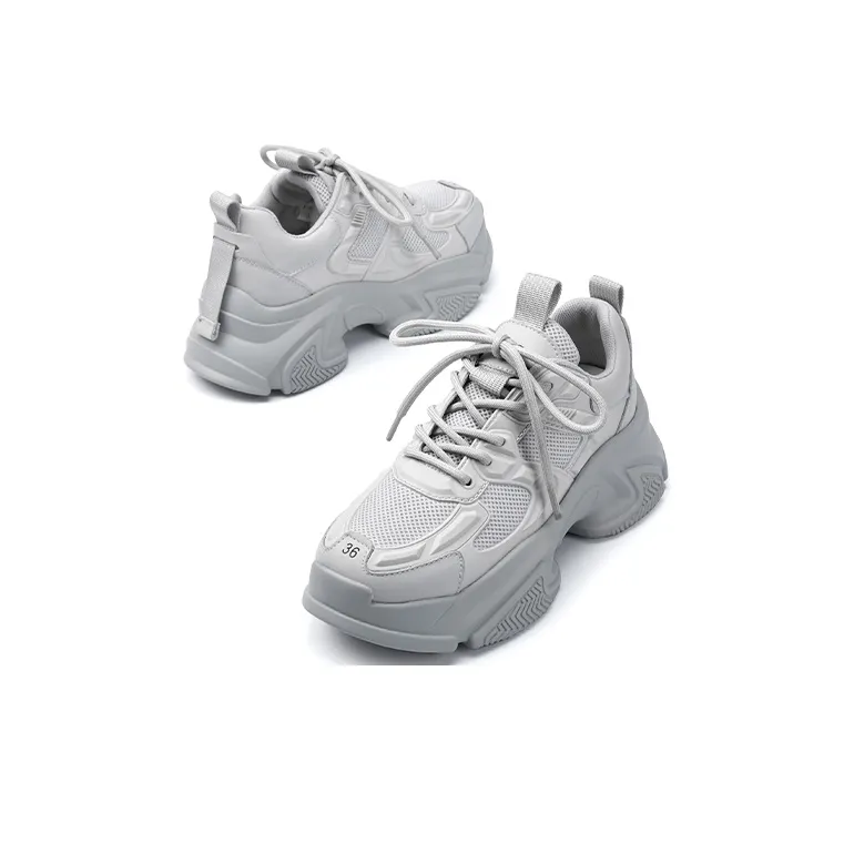 PACO GIL Chunky Sneakers Women's Low Top Light Gray-1