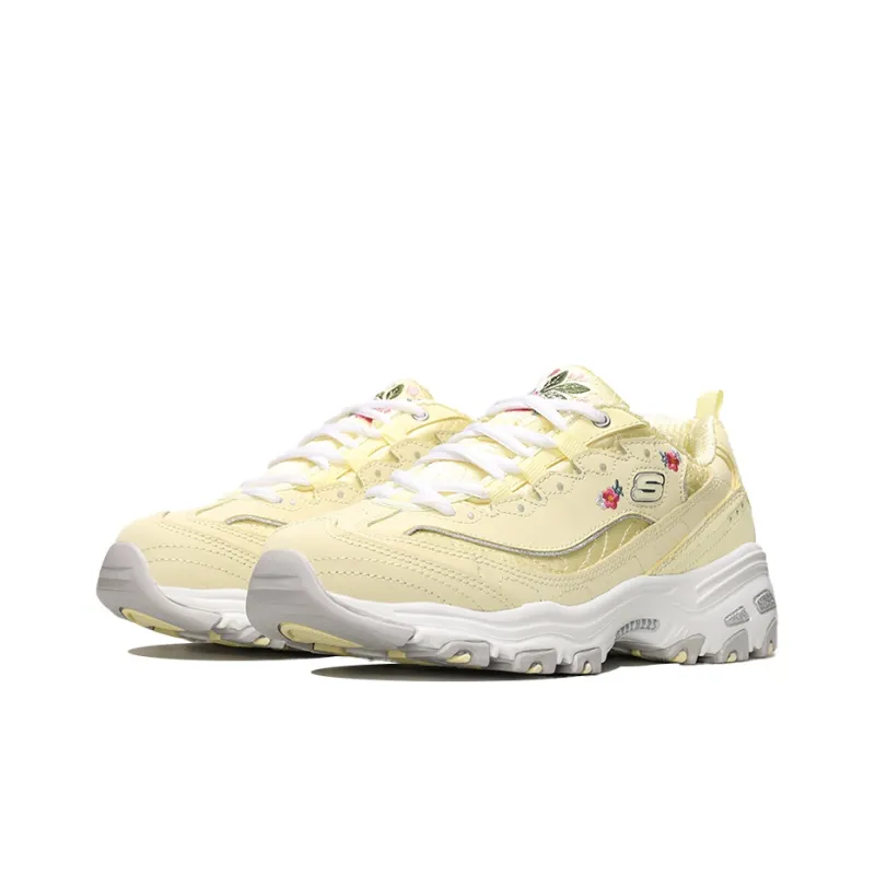 Skechers D'Lites Bright Blossoms Low Top Daddy Shoes Yellow Women's-2