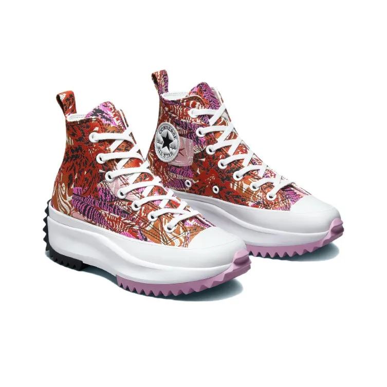 Converse Run Star Hike Platform Tropical Florals High Tops 'Mantra Orange'-2