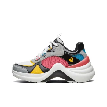 Skechers Solei St Anti-Slip Wear-Resistant Low-Top Chunky Sneakers Women's White Multicolor