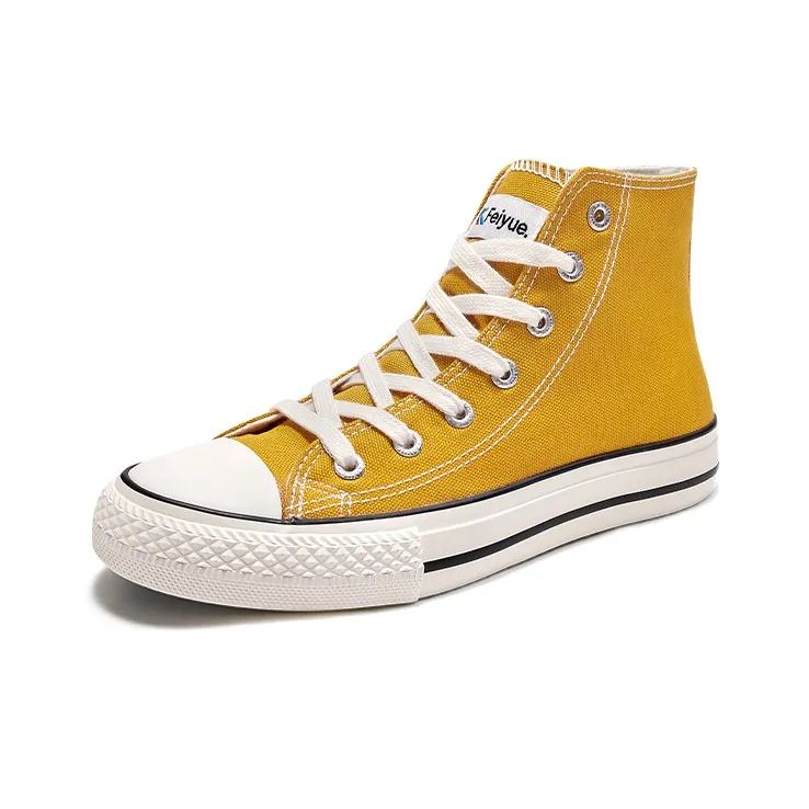 Feiyue High-Top Canvas Shoes Unisex Earth Yellow-2