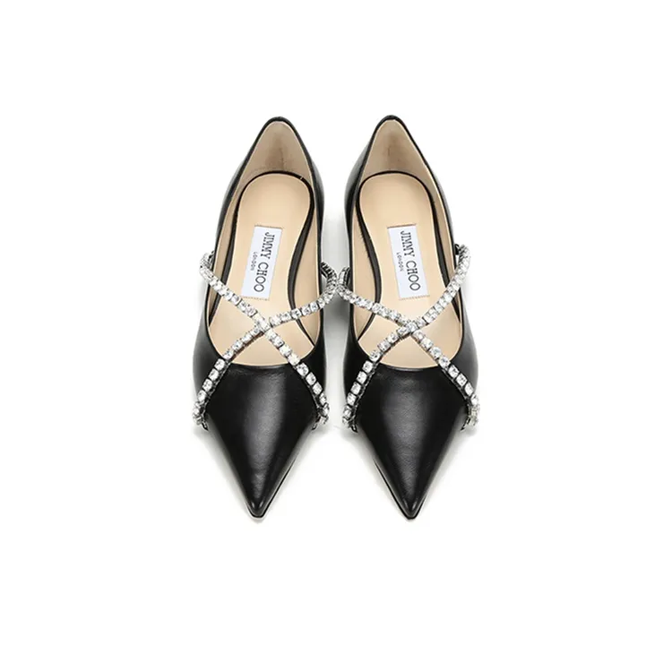 Jimmy Choo Genevi Flat Casual Single Shoes Women's Black-3