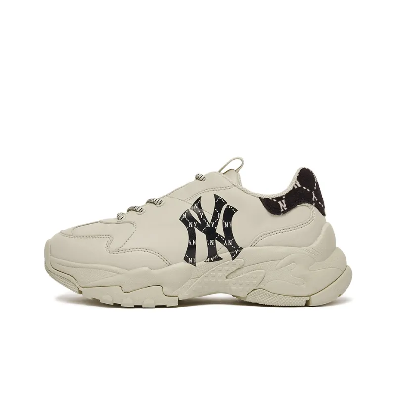 MLB Big Ball Chunky Chunky Sneakers Unisex Low Top Beige/Black-0