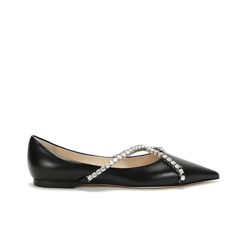 Jimmy Choo Genevi Flat Casual Single Shoes Women's Black-1