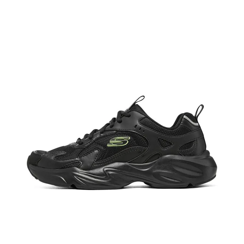 Skechers Stamina Airy D'LITES Abrasion Resistant Cushioning Breathable Low Top Chunky Sneakers Men's Black-0