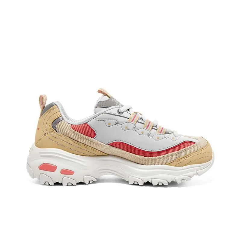 Skechers D'Lites 1.0 Chunky Sneakers Women's Low Top White/Yellow/Red-1