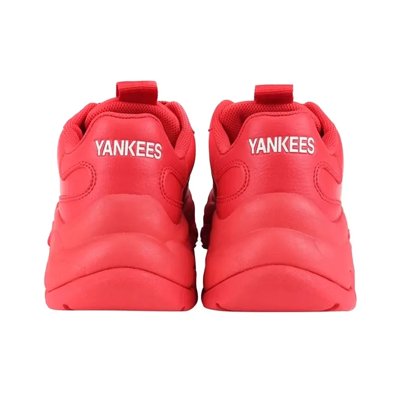 MLB Big Ball Chunky Cushioned Slip Resistant Height Increasing Low Top Chunky Sneakers Unisex Red-3