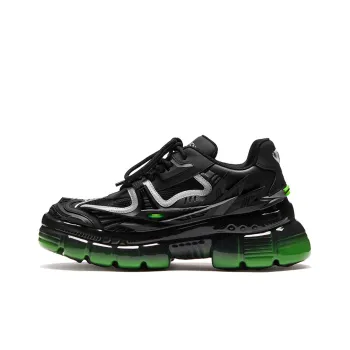OGR Chunky Sneakers Unisex Low Top Gloss Feather Black