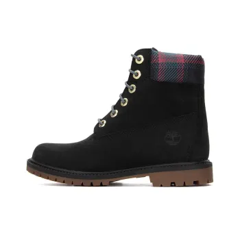 Timberland Heritage 6 Inch Waterproof Boots 'Black Nubuck With Pink Teal Plaid' Women's