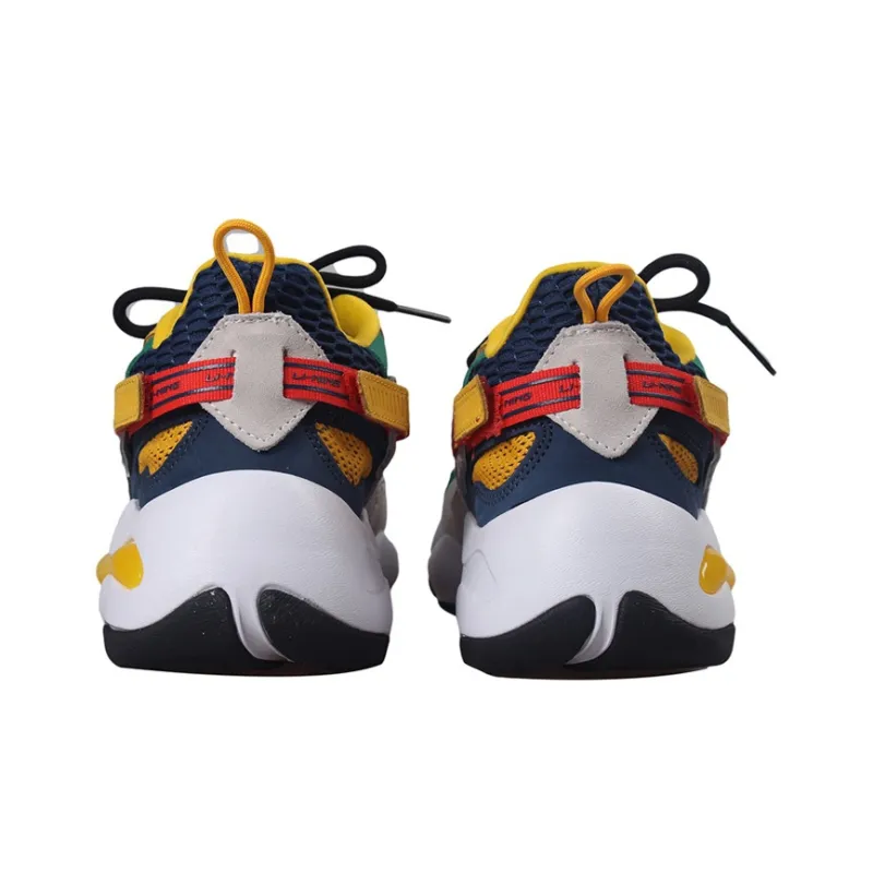 LiNing Butterfly Chunky Sneakers Men Low Top White/Blue/Yellow-2
