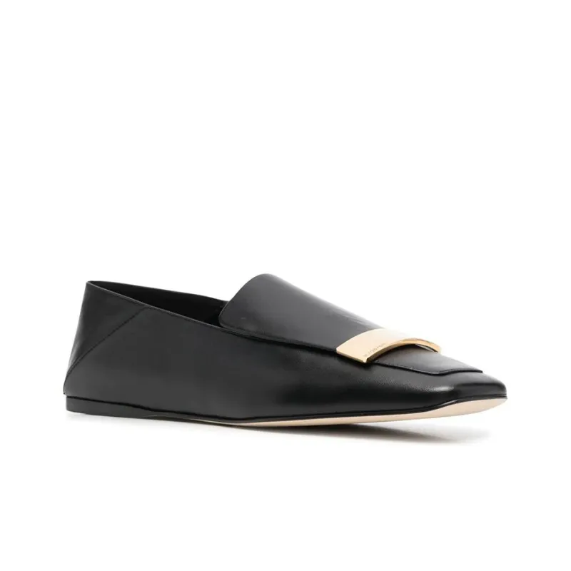 SERGIO ROSSI Square toe Leather Loafers Women's-2
