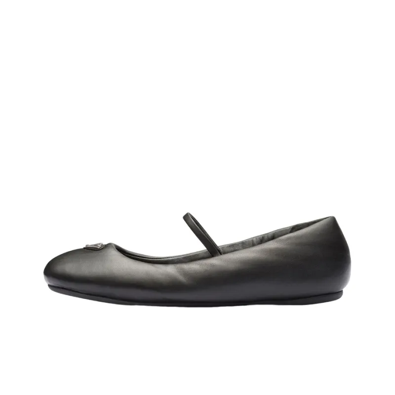 PRADA Soft Padded Ballerinas Flats Black Nappa Leather Women's-0