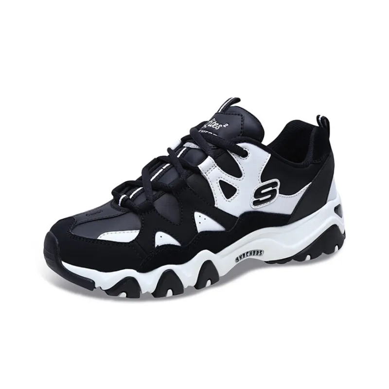 Skechers D'Lites Low Top Daddy Shoes Black/White Women's-2