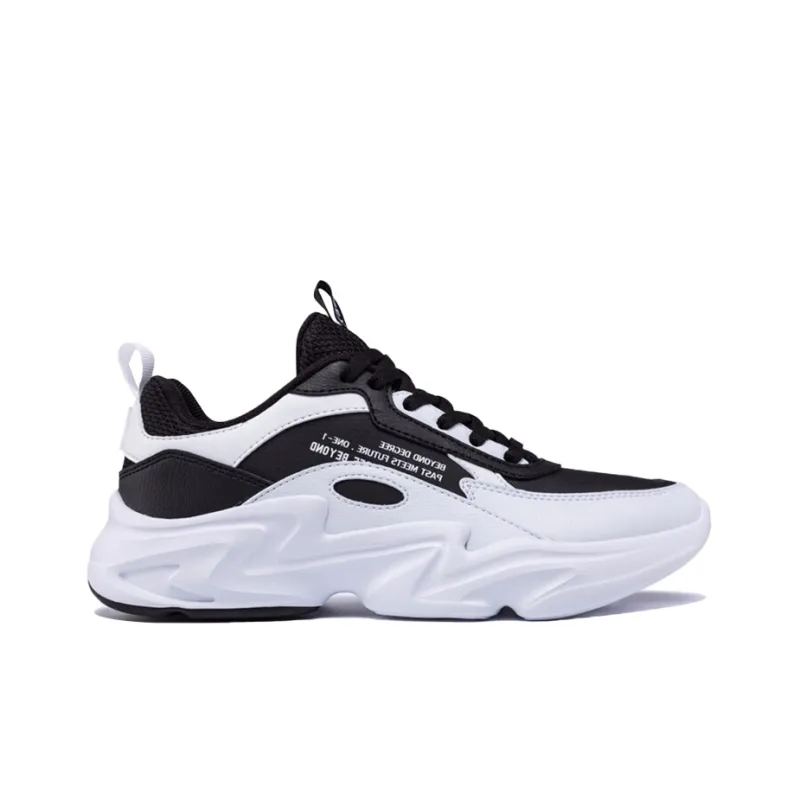 361° Wear resistant Non slip And Breathable Low Top Chunky Sneakers Women's White Black-1
