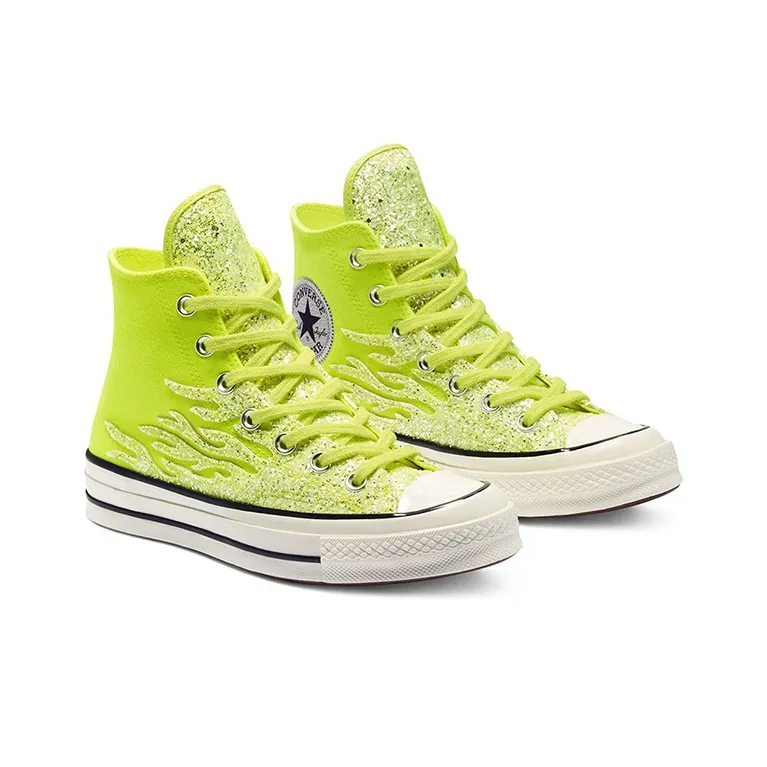 Converse Chuck Taylor All Star 70 Hi Glitter Shine Lemon Women's-2