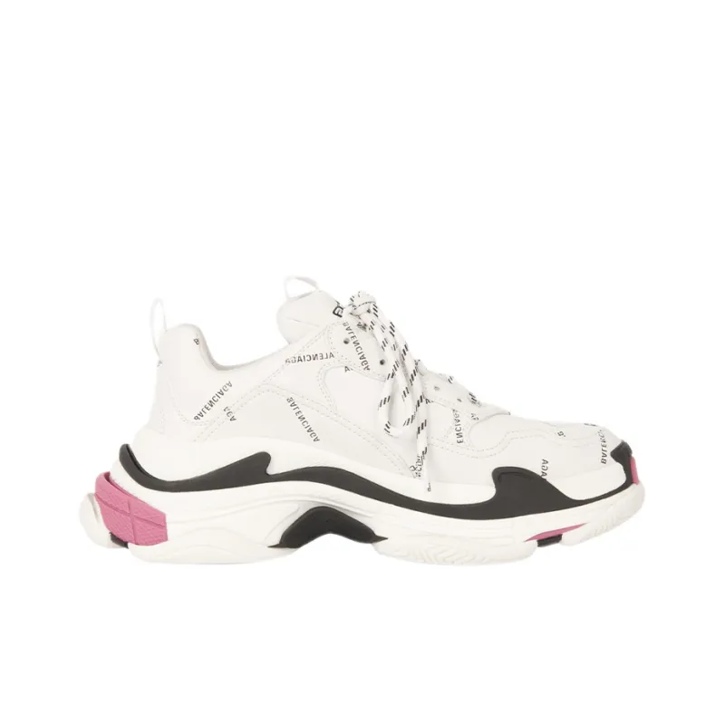 Balenciaga Triple S Sneaker 'Allover Logo White Pink' Women's-1