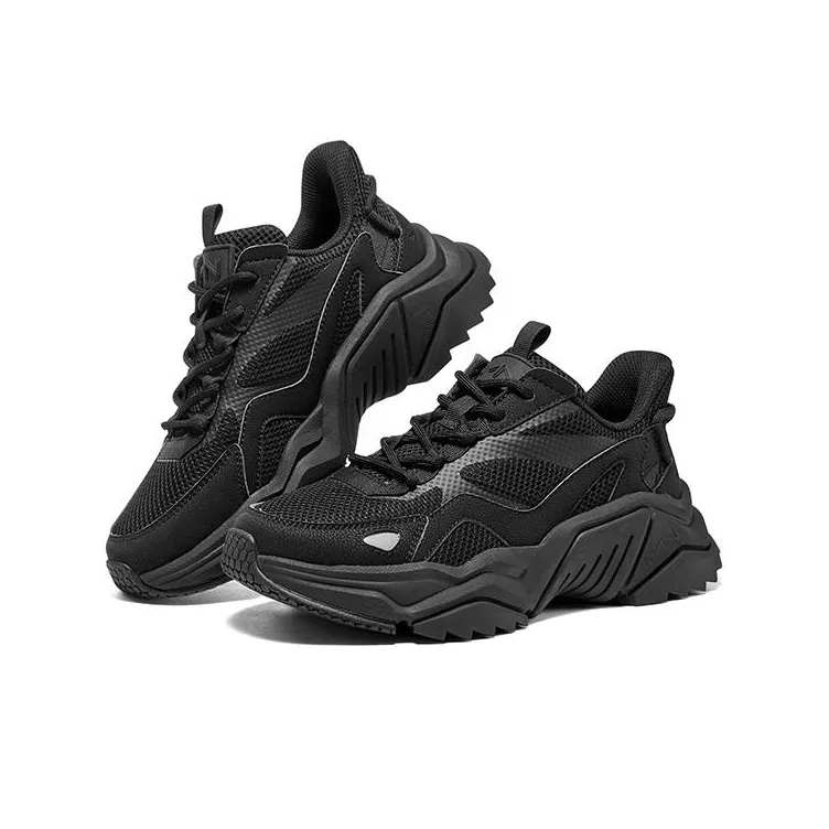 Skechers Cushioning Anti Slip And Wear Resistant Low Top Chunky Sneakers Women's Black-3
