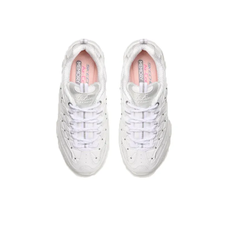 Skechers D'Lites Glamour Feels Low/Dad Shoes Gs White Women's-3