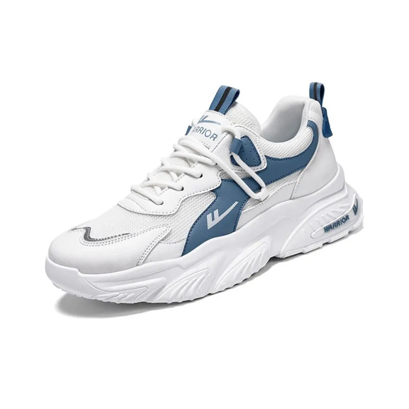 Warrior Mid Top Casual Shoes Men's White Blue-1