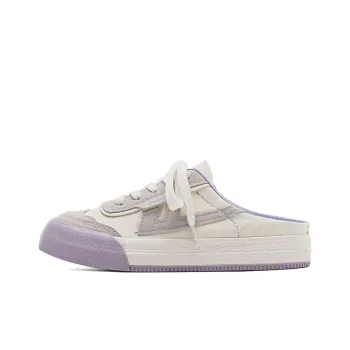 Warrior Anti Slip Wear Resistant Low Top Canvas Shoes Women's Beige Gray Purple