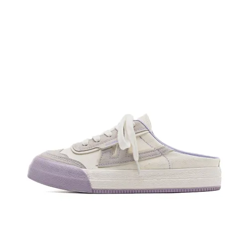 Warrior Anti Slip Wear Resistant Low Top Canvas Shoes Women's Beige Gray Purple