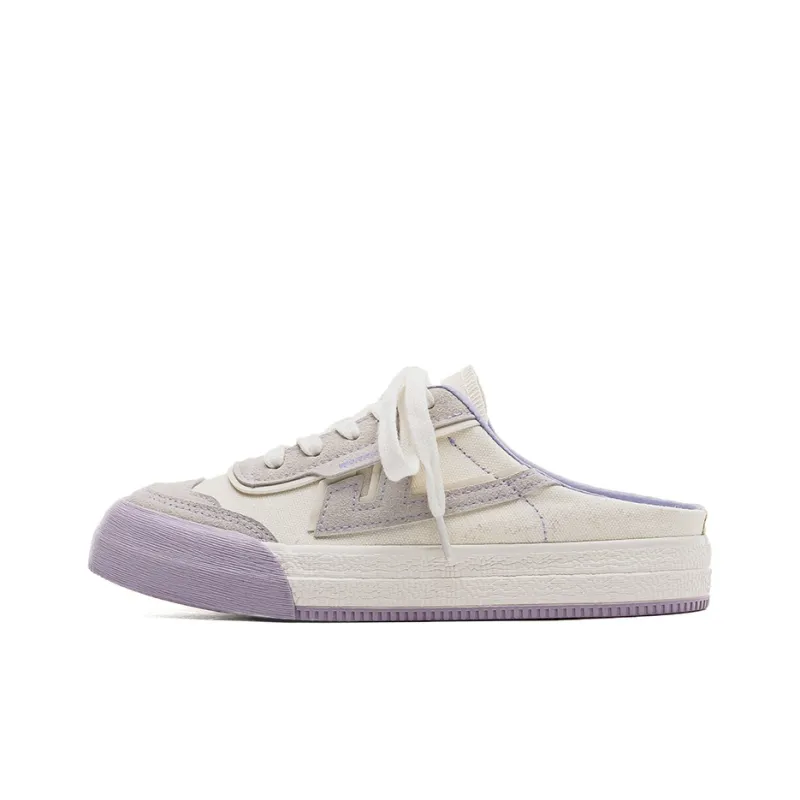Warrior Anti Slip Wear Resistant Low Top Canvas Shoes Women's Beige Gray Purple-0