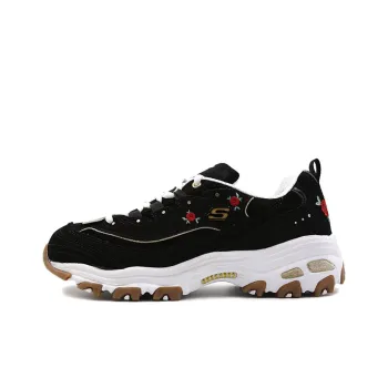 Skechers D'Lites Low Top Daddy Shoes Black Women's