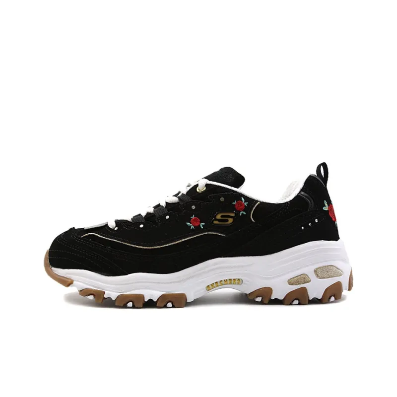 Skechers D'Lites Low Top Daddy Shoes Black Women's-0