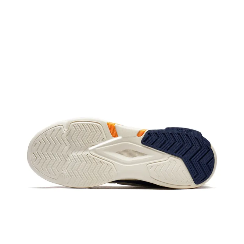 XTEP Wear Resistant Slip Resistant Low Top Chunky Sneakers Men's Beige White Blue-3