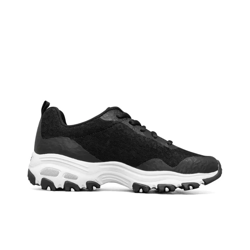 Skechers D Lites 1.0 Low Top Daddy Shoes Black/White Women's-1