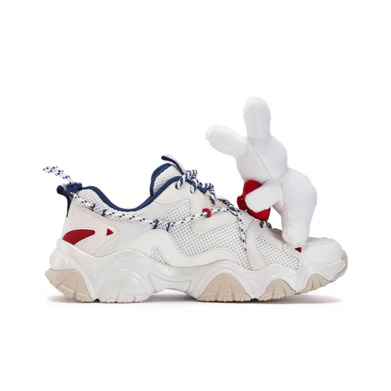 FILA Cat Claw Chunky Sneakers Women's Low Top Red/White-2