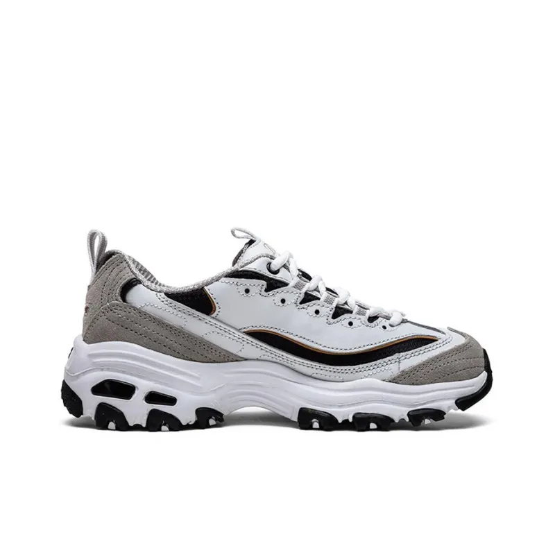 Skechers Chunky Sneakers Women's Low Top White/Light Gray/Black/Gold-1