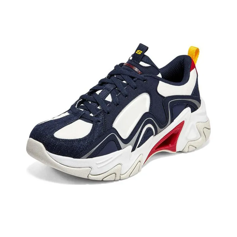 Skechers Stamina V3 Chunky Sneakers Women's Low Top Blue Red-1
