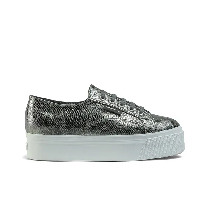SUPERGA Trendy Versatile Height Increasing Platform Low-Top Canvas Shoes Women's Dark Gray-1