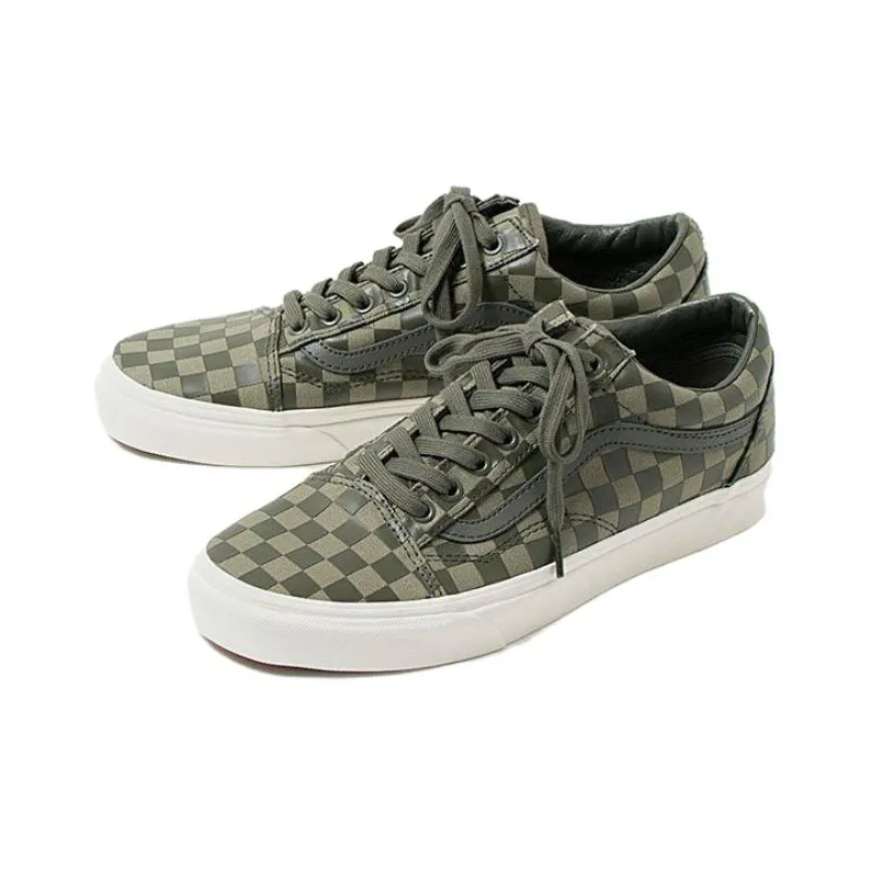 Old Skool Vans 'High Density Dusty Olive Checkerboard'-3