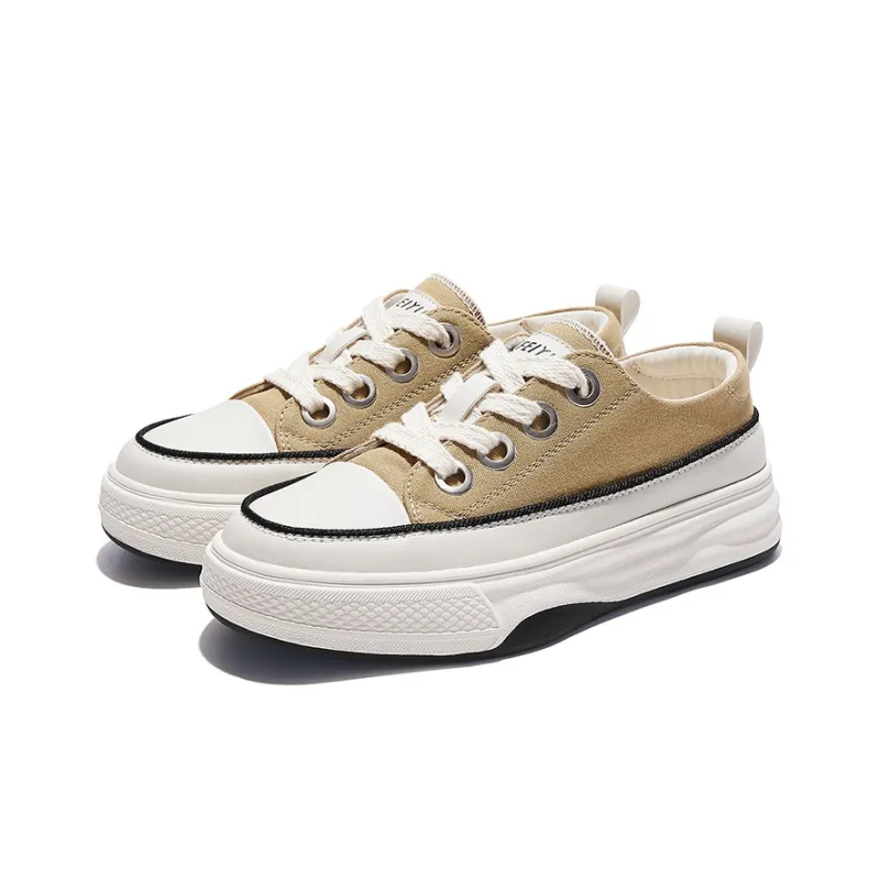 Feiyue Low-Top Canvas Shoes Women's Mustard Yellow-2