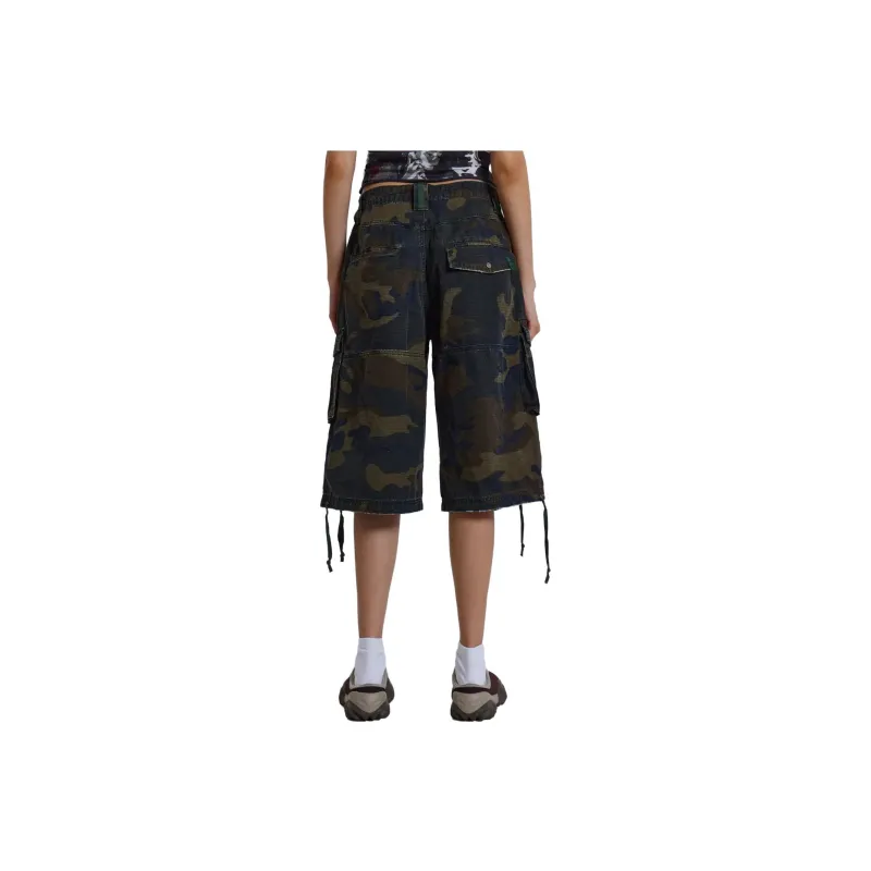Jaded London Cargo Shorts Unisex Army Green-1