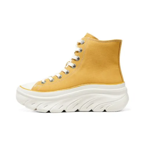 Skechers Street Canvas Shoes Women's High-Top Yellow