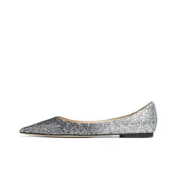 Jimmy Choo Love Flat Women's Casual Shoes Women's Silver