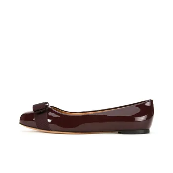 FERRAGAMO Vara Casual Single Shoes Women's Burgundy