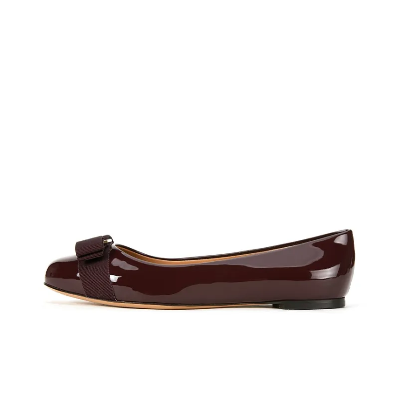 FERRAGAMO Vara Casual Single Shoes Women's Burgundy-0