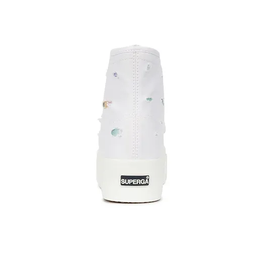 SUPERGA Slip-Resistant Breathable High-Top Canvas Shoes Women's White-4