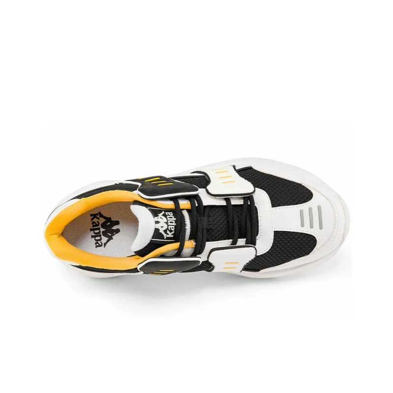 Kappa Anti-Slip Wear-Resistant Low-Top Chunky Sneakers Unisex White Orange Black-2