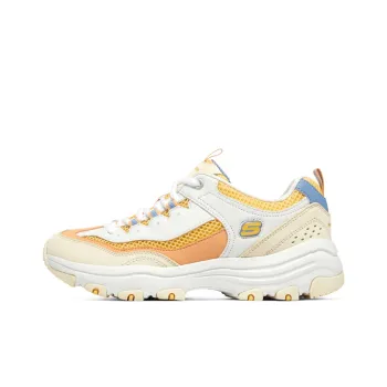 Skechers I Conik Cushioning Anti Slip And Wear Resistant Low Top Chunky Sneakers Women's White Yellow