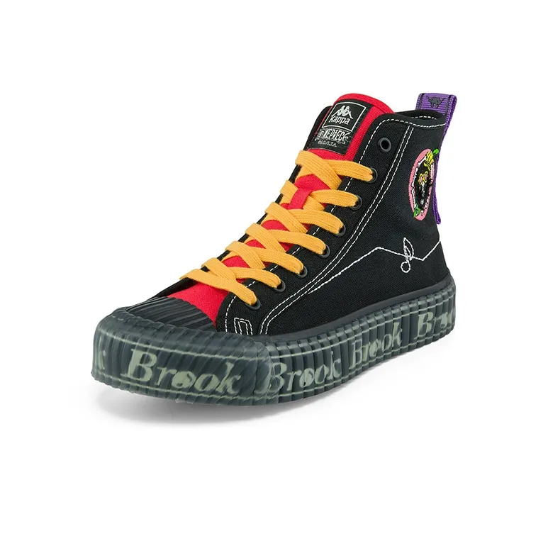 Kappa Canvas Shoes Unisex High Top Black/Warm Red-2