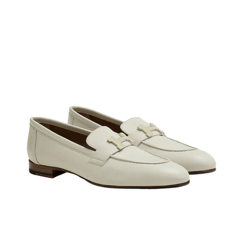 HERMES Paris Loafers Women's Beige-2