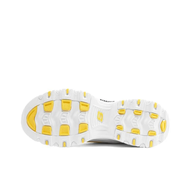 Skechers D'Lites 1.0 'White Yellow' Women's-4