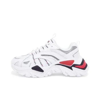FILA Electrove Cushioning, Slip Resistant, And Abrasion Resistant Low Top Chunky Sneakers Women's White Red Black