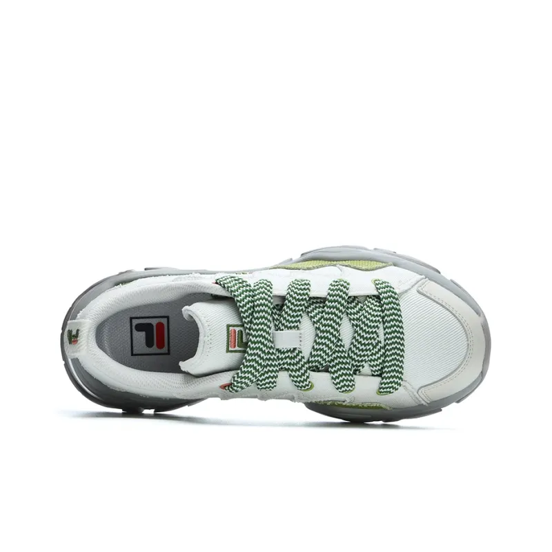 FILA Cushioned Wear Resistant Breathable Slip Resistant Low Top Canvas Shoes Women's White Gray Green-2
