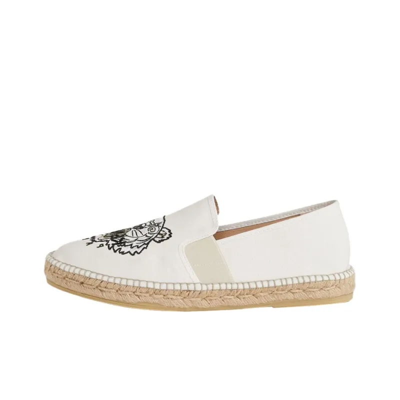 KENZO Tiger Elasticated Espadrilles Casual Shoes Men's White-0